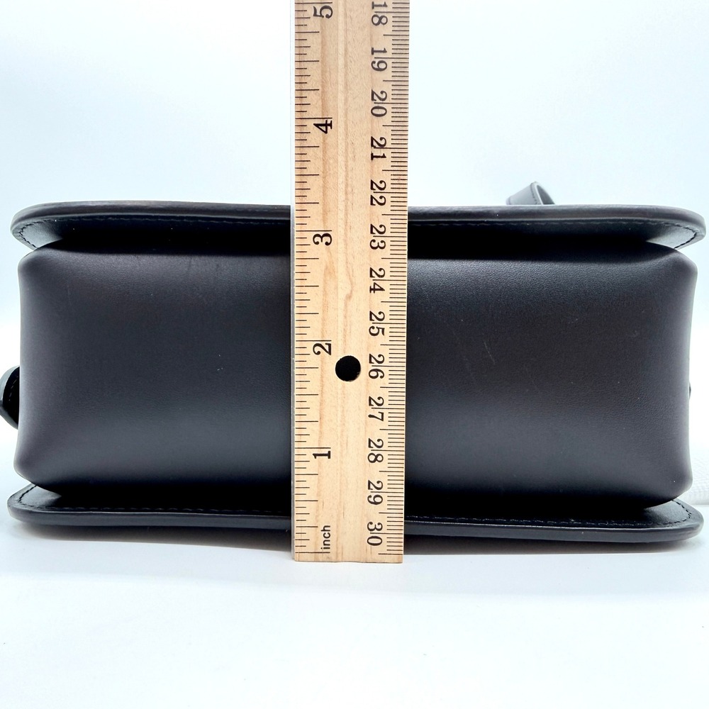 LONGCHAMP Box-Trot Leather Crossbody Bag Black Gold Medallion Flap Classic Small - Picture 15 of 16